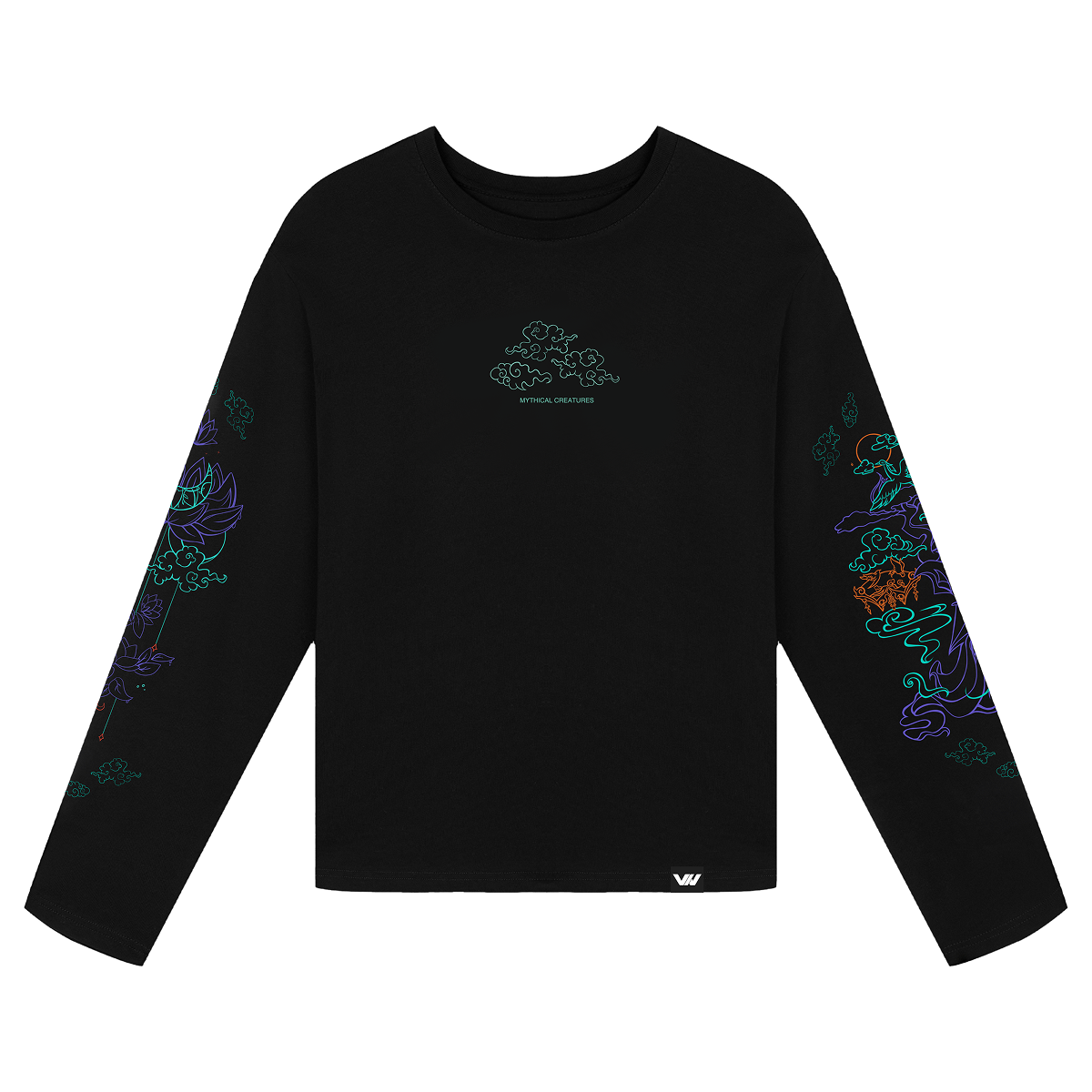 Лонгслив Журавль и лотос